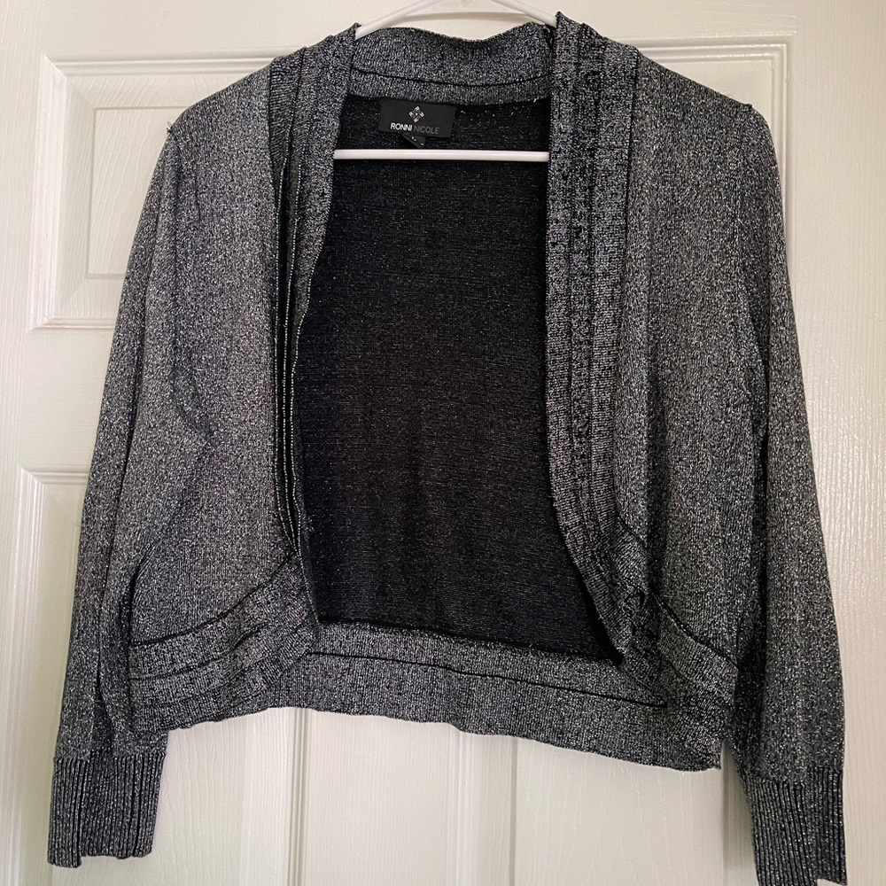 Gray Open-Front Sweater